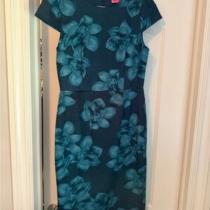 Betsey Johnson Teal Floral Midi Dress